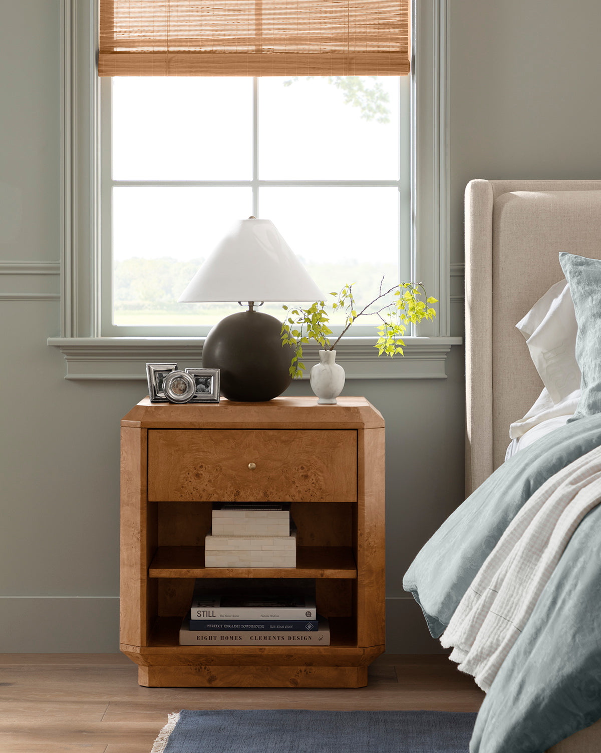 Tali Burl Wood Nightstand