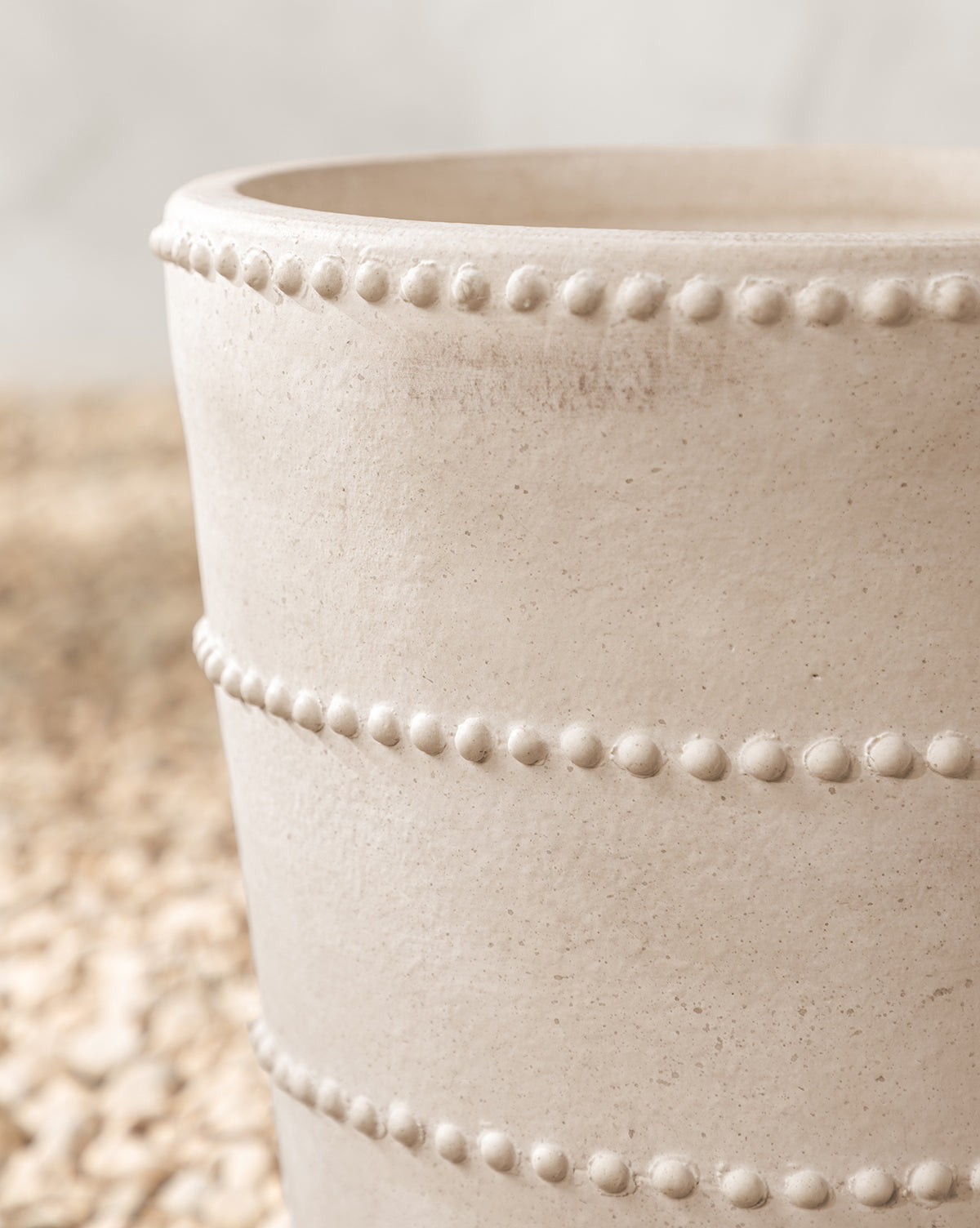 Planter in rustic white terracotta finish, product-only view, from McGee & Co.
