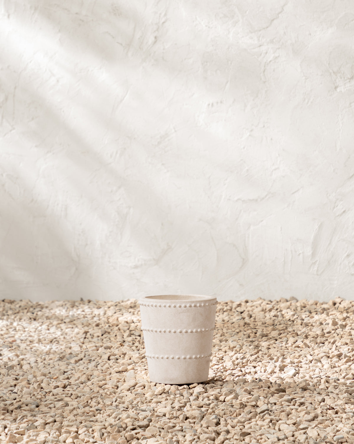 Small Allston Planter in distressed white terracotta, standalone product view, from McGee & Co.