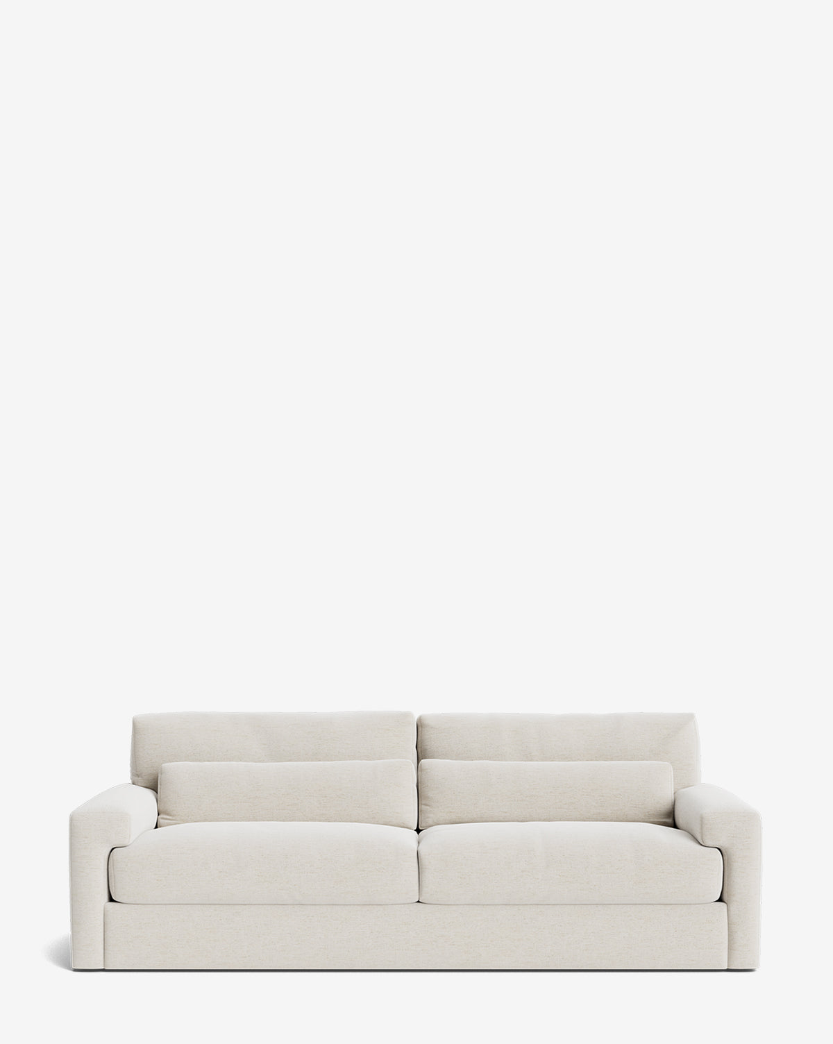A modern Beckstead Sofa 92 in light beige with plush cushions and wide armrests, set against a plain white background, by McGee & Co.