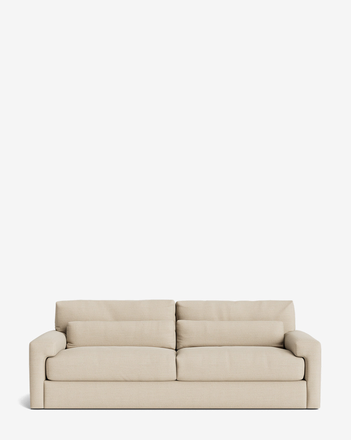 The Beckstead Sofa 92 is a modern beige fabric sofa with plush cushions and low arms, shown on a plain white background by McGee & Co.