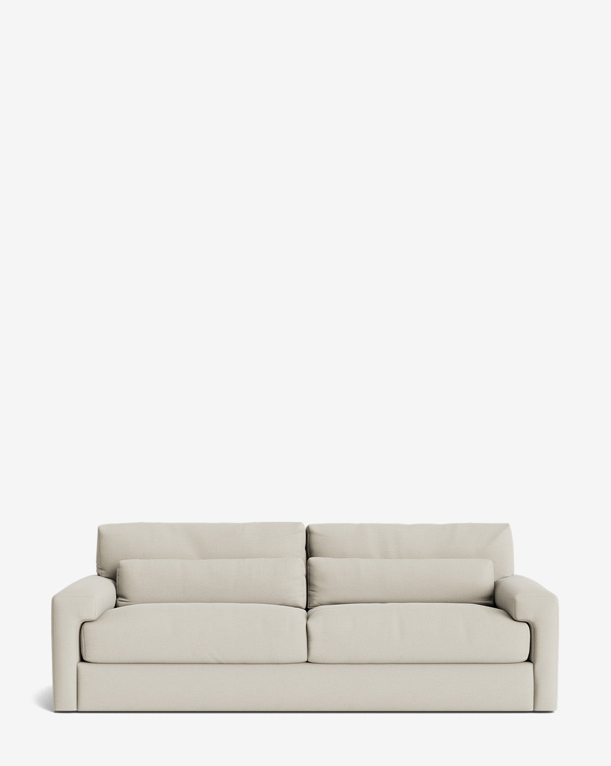 The Beckstead Sofa 92 in light beige, with plush cushions and wide armrests, is displayed against a plain white background by McGee & Co.