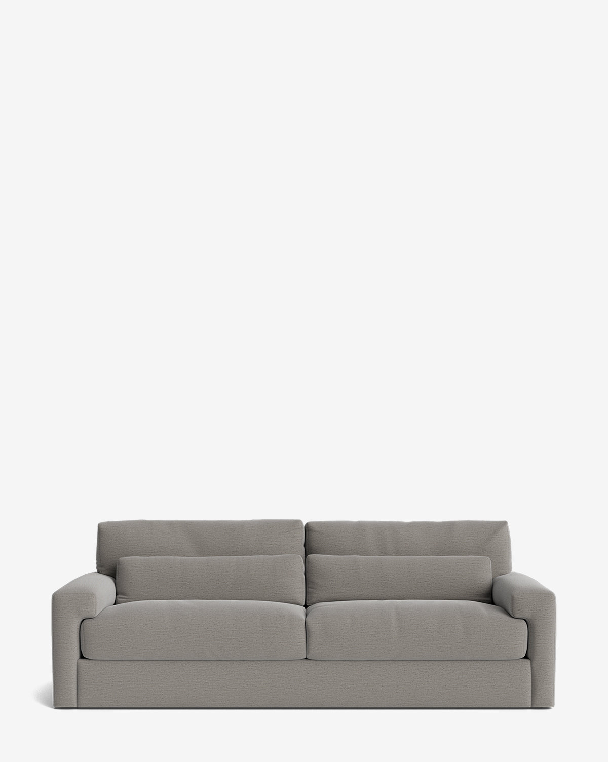 A modern Beckstead Sofa 92 in light gray, featuring wide armrests and deep seat cushions, set against a plain white background by McGee & Co.