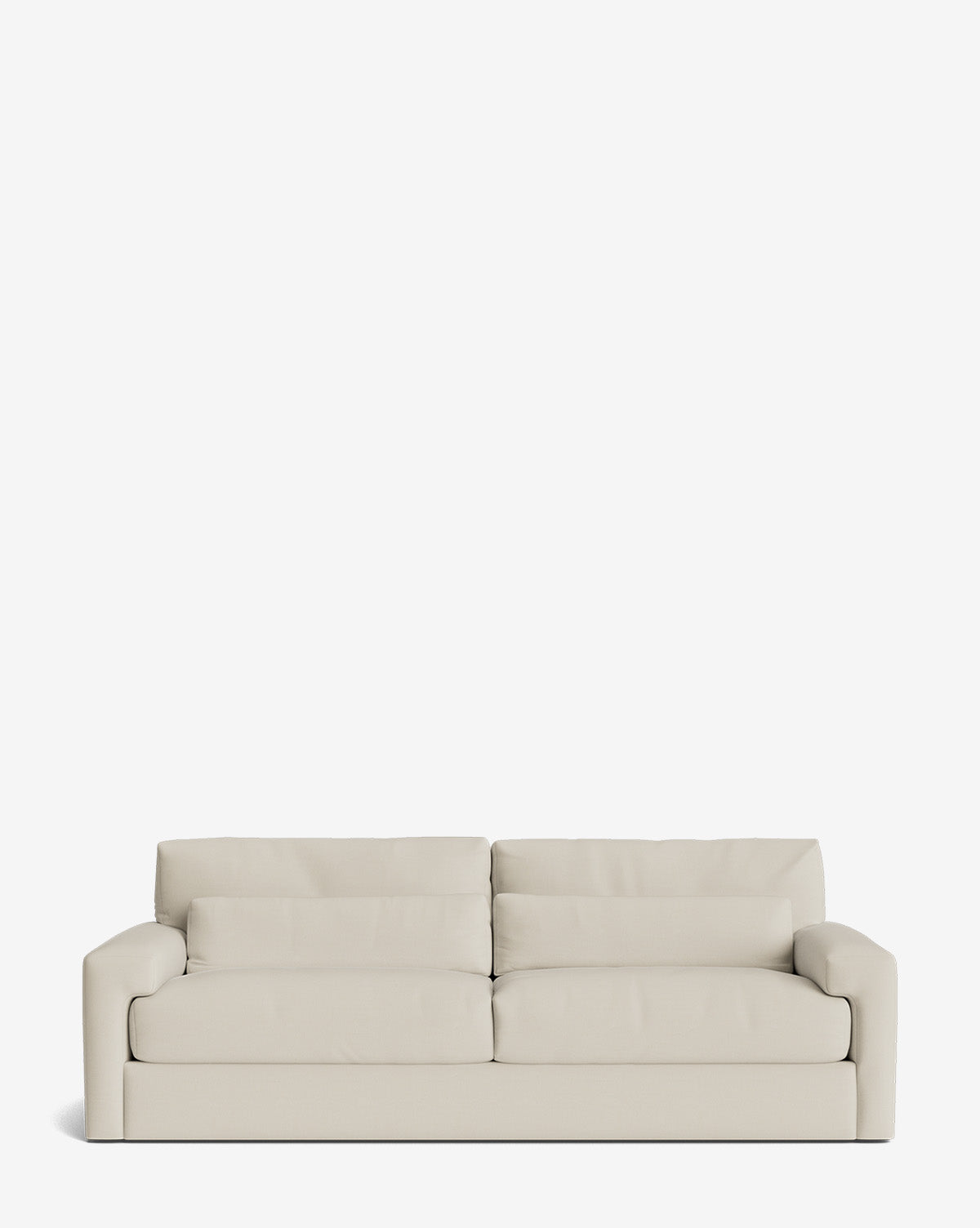 The Beckstead Sofa 92 is a minimalist, light beige sofa with plush cushions and low, wide armrests, set against a plain white background—perfect for modern style and comfort by McGee & Co.
