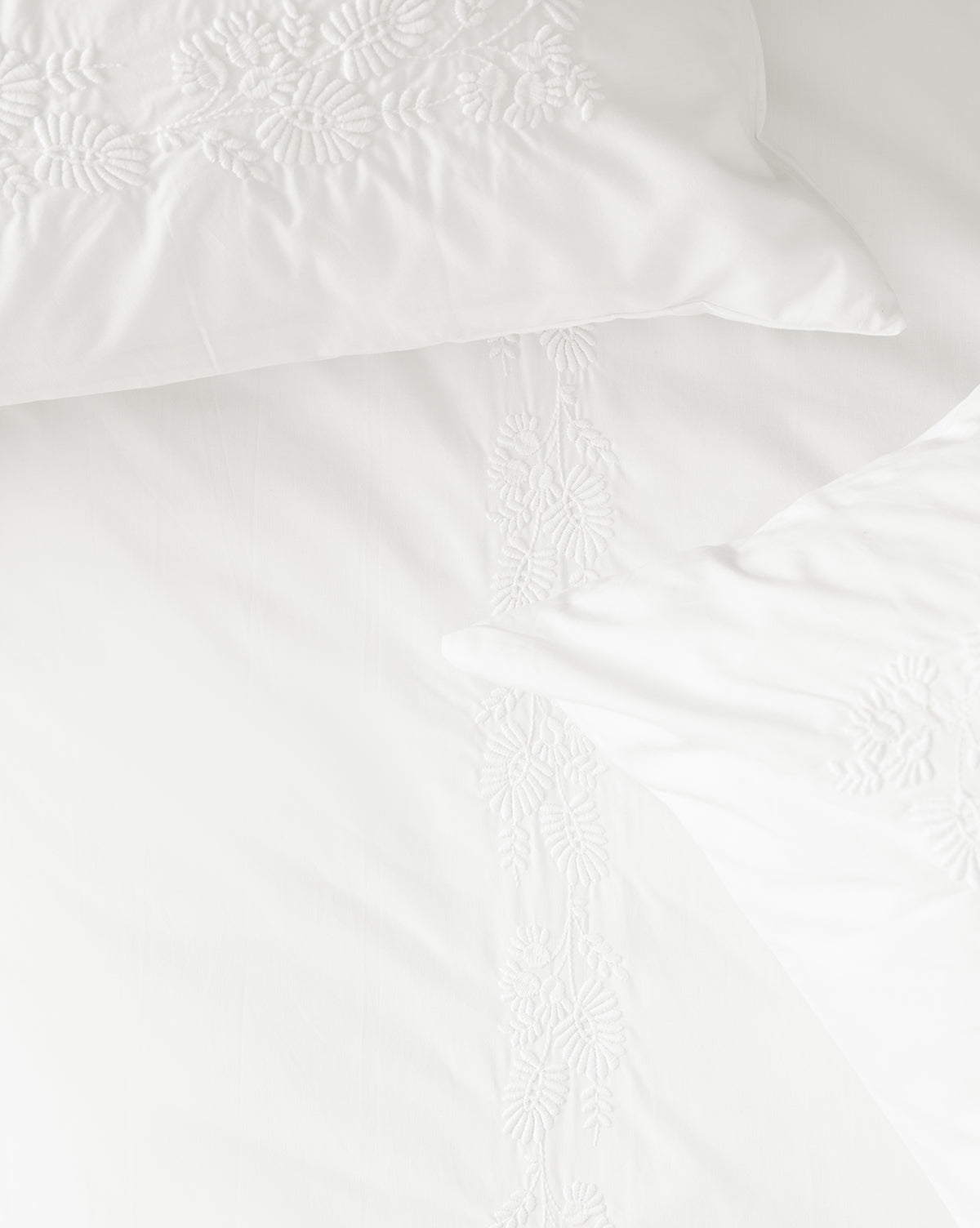 Bianca Organic Percale Embroidered Duvet Cover