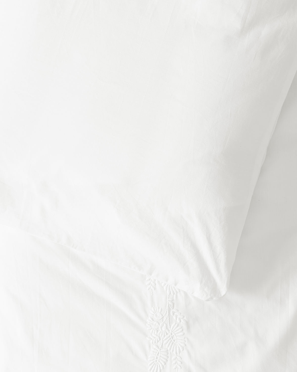 Bianca Organic Percale Embroidered Duvet Cover