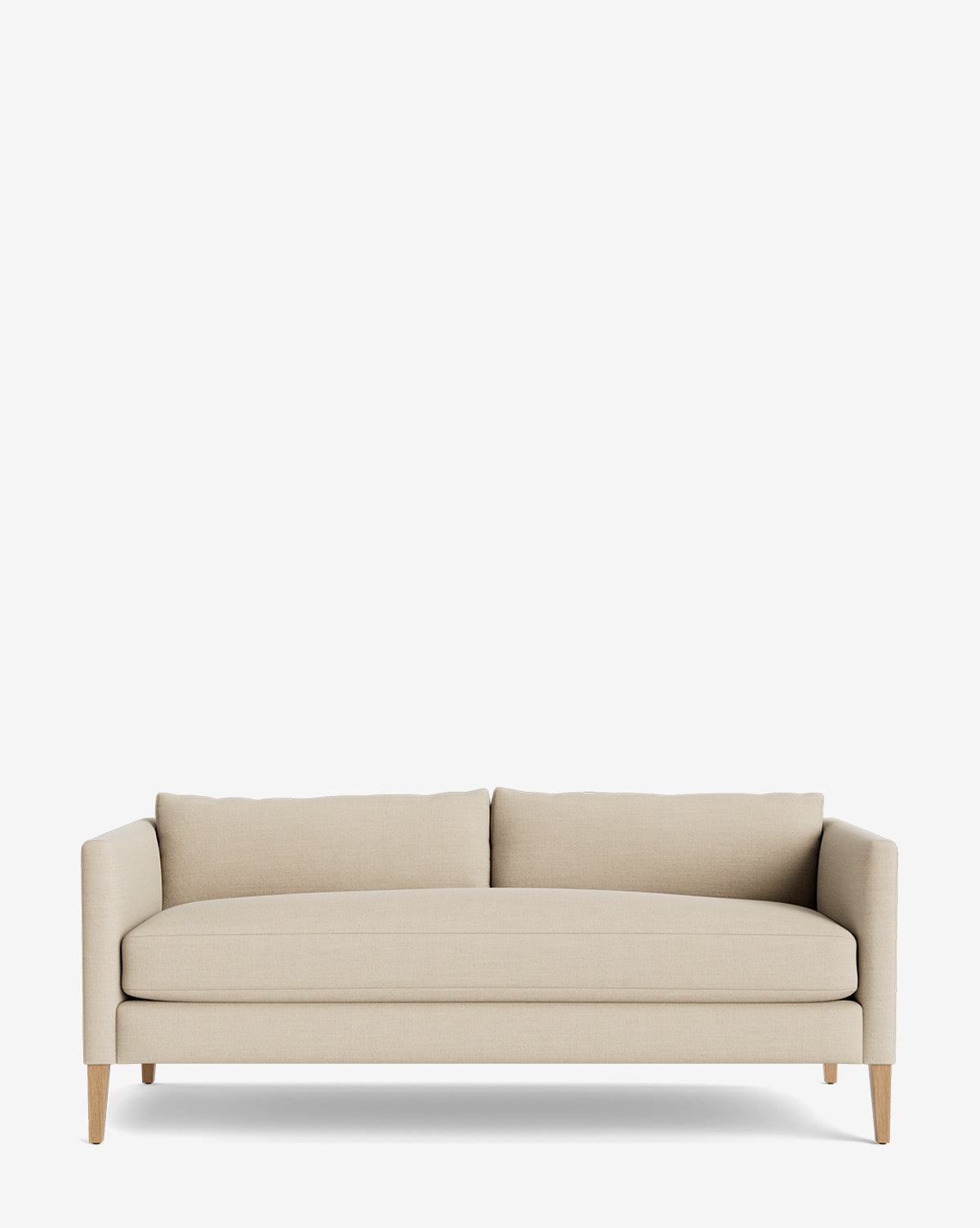 The Cade Sofa 80 features clean lines, wooden legs, a down-wrapped single seat cushion, and two back cushions, set against a plain white background by McGee & Co.