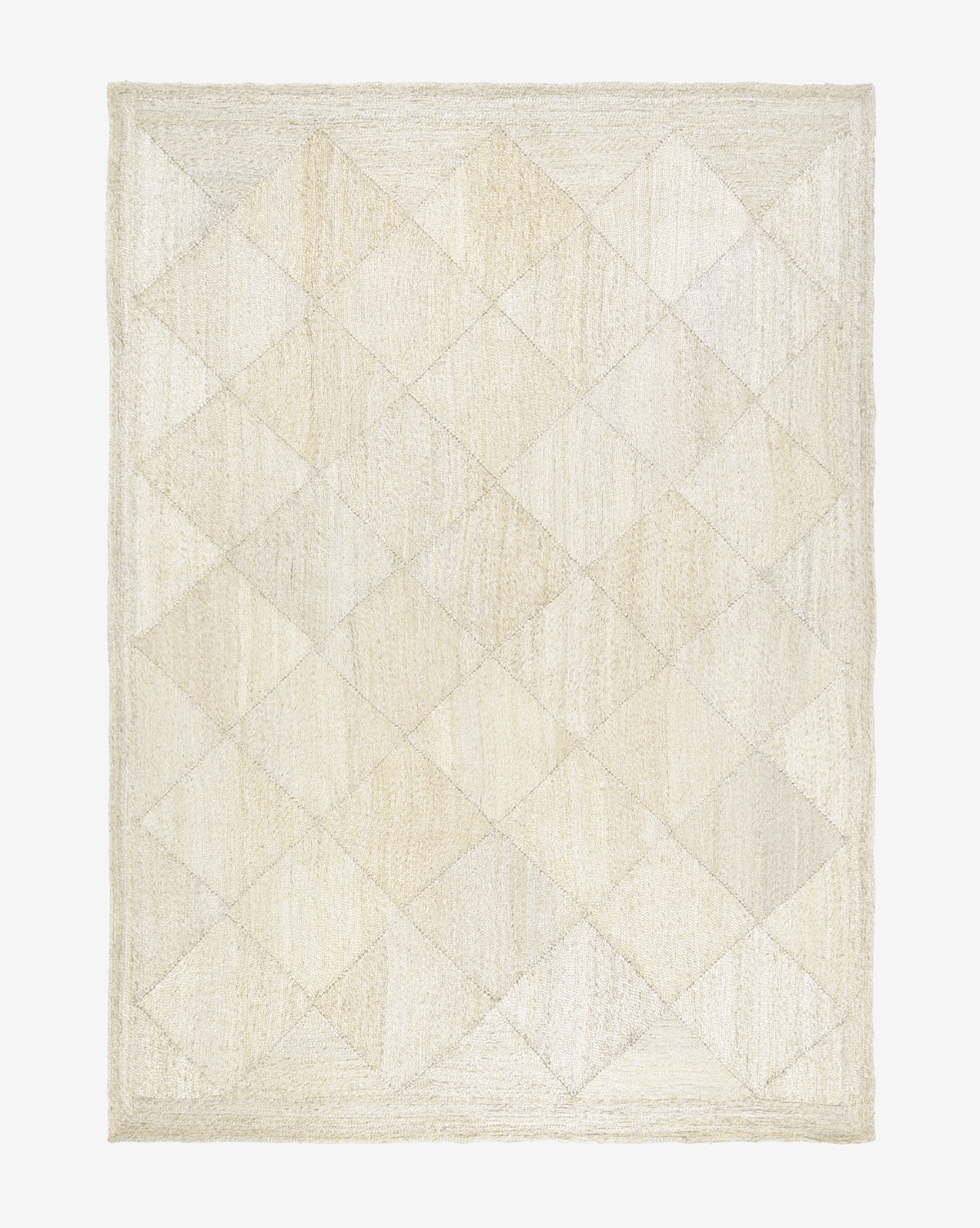 Diamond Braided Bleached Jute Rug