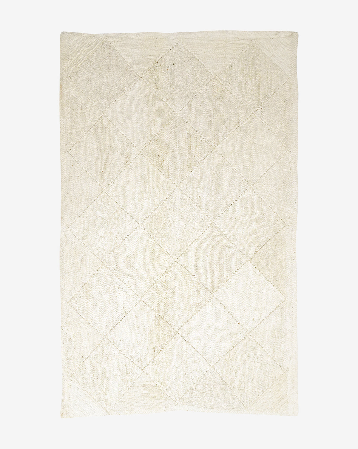Diamond Braided Bleached Jute Rug
