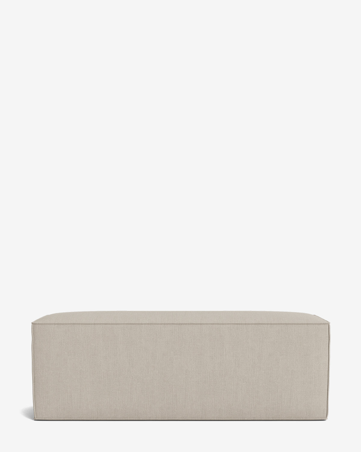 The Johannes Bench is a rectangular, beige cushioned bench with smooth upholstered fabric, shown against a plain white background by McGee & Co.