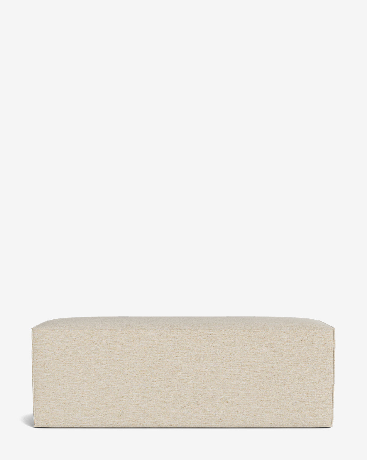 The Johannes Bench is a rectangular bench with beige upholstery and smooth, simple lines, shown against a plain white background by McGee & Co.