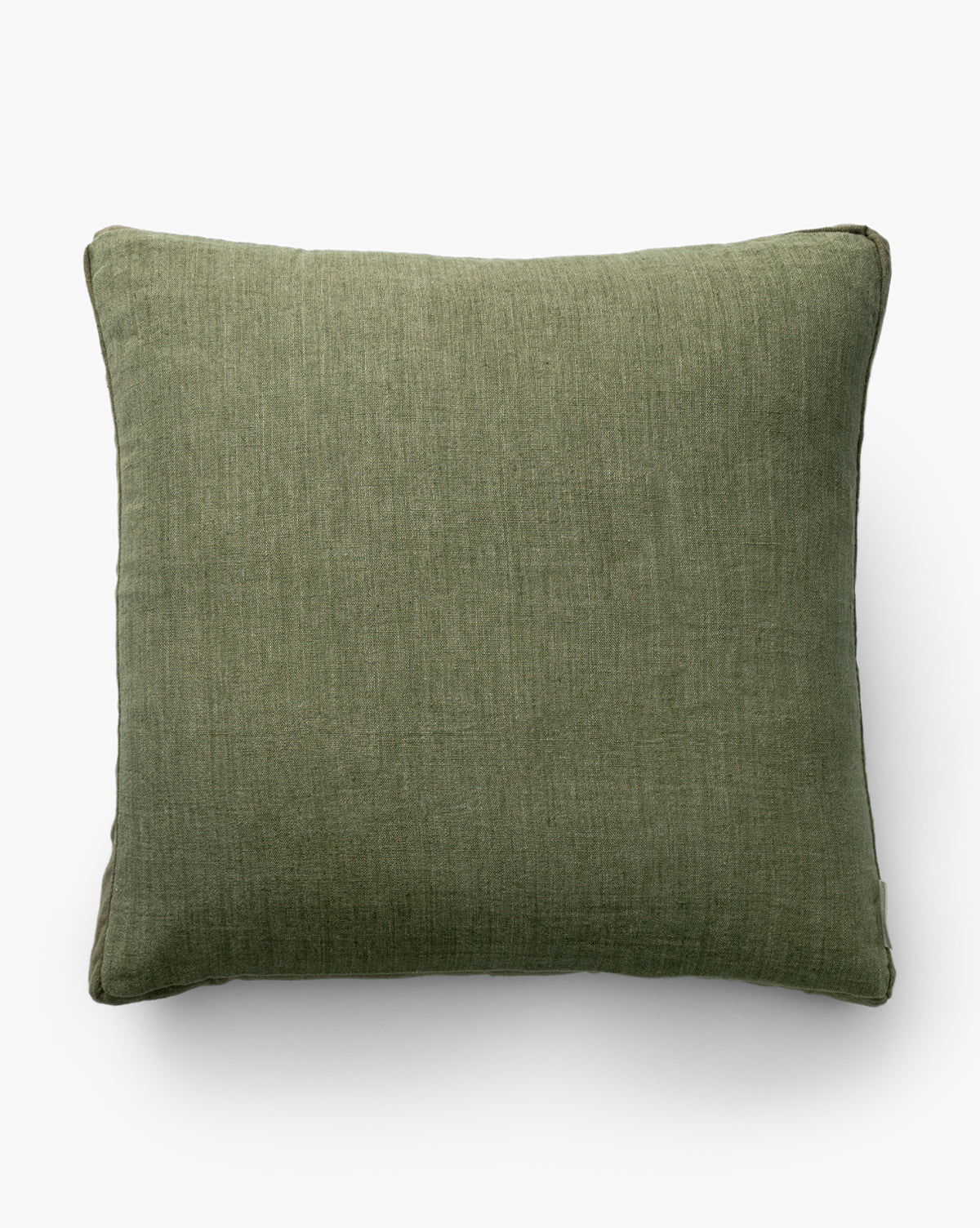 The Norton Pillow Cover is a square, olive green decorative pillow cover made from soft fabric, displayed against a plain white background by McGee & Co.