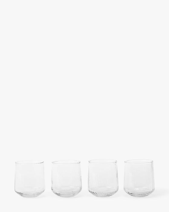 Ribbed Short Drinking Glasses (Set of 4)