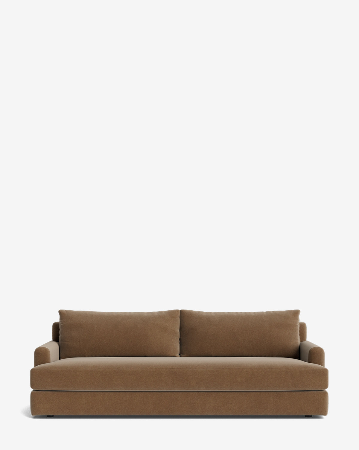 The Winthrop Sofa 90, featuring two large seat cushions and matching back pillows, is displayed from the front against a plain white background by McGee & Co.