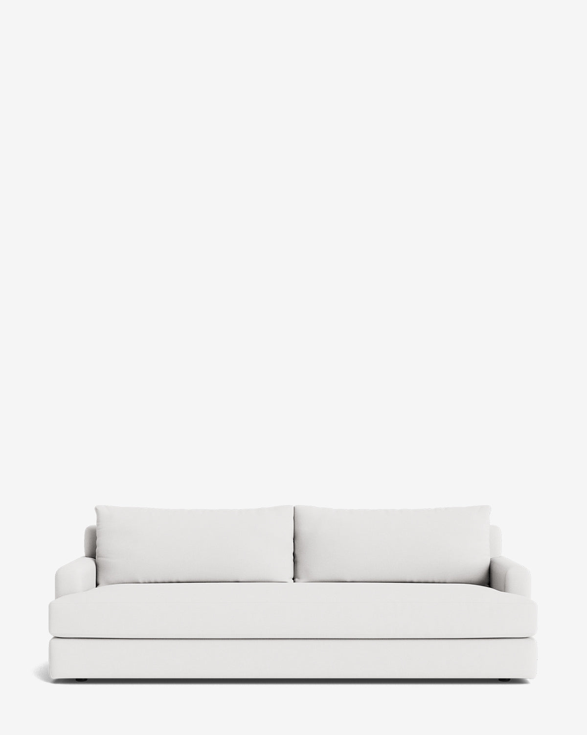 The Winthrop Sofa 90 features a modern, minimalist design with clean lines and two large back cushions, blending style and comfort effortlessly against a plain white background, by McGee & Co.