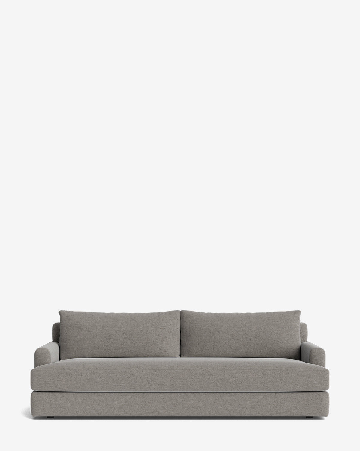 The modern light gray Winthrop Sofa 90 features clean lines, two large back cushions, and wide armrests against a white background—perfect for any contemporary living space, by McGee & Co.
