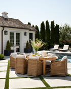 Haviland Outdoor Dining Chair with Perennials Taupe Stripe