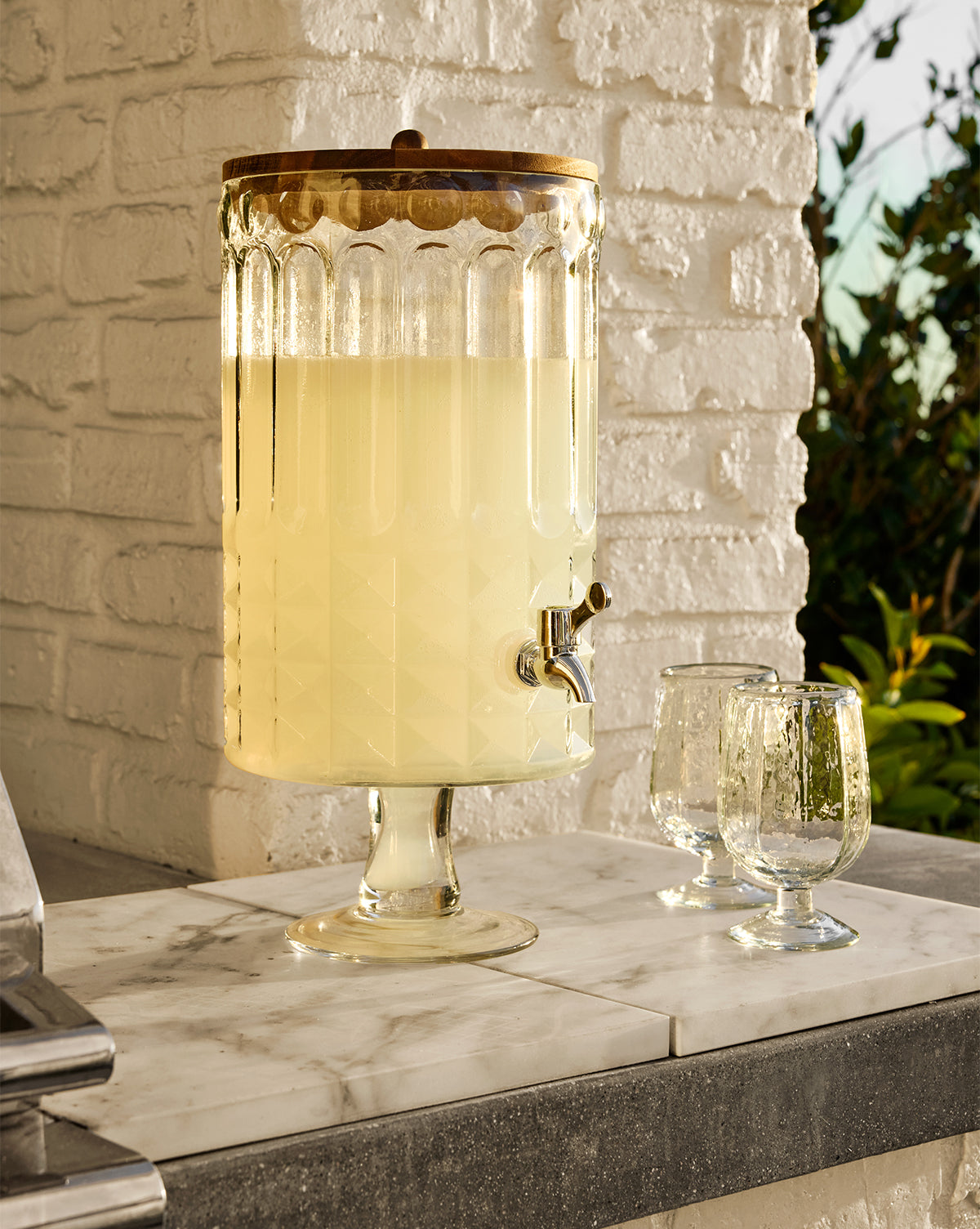 Glass Footed Beverage Dispenser