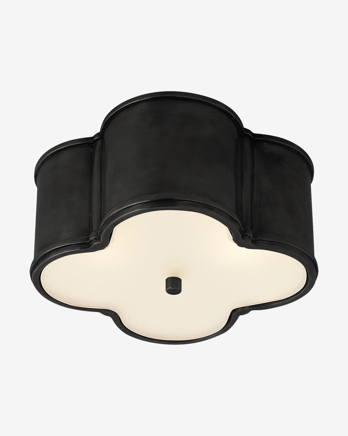 Visual Comfort Signature Three Light Flush Mount Basil Gun Metal with Clear Glass