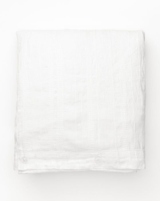 Carter Woven White Linen Duvet