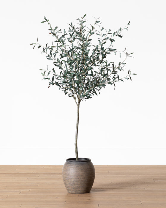 Faux 72" Olive Tree with Ceramic Pot