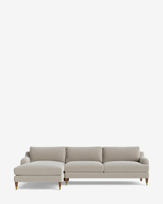 Lucille English Roll Arm Chaise Sectional