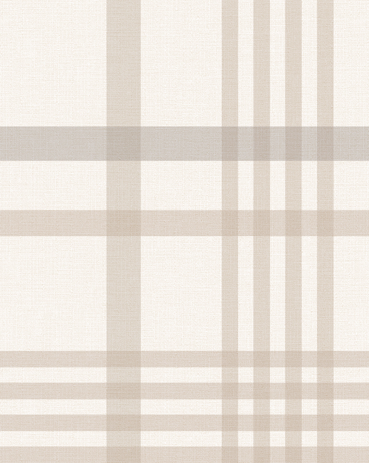 Custom plaid wallpaper in natural beige and cream hues from McGee & Co.