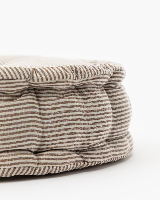 Round Neutral Striped Pillow Cushion