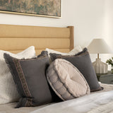 Round Neutral Striped Pillow Cushion