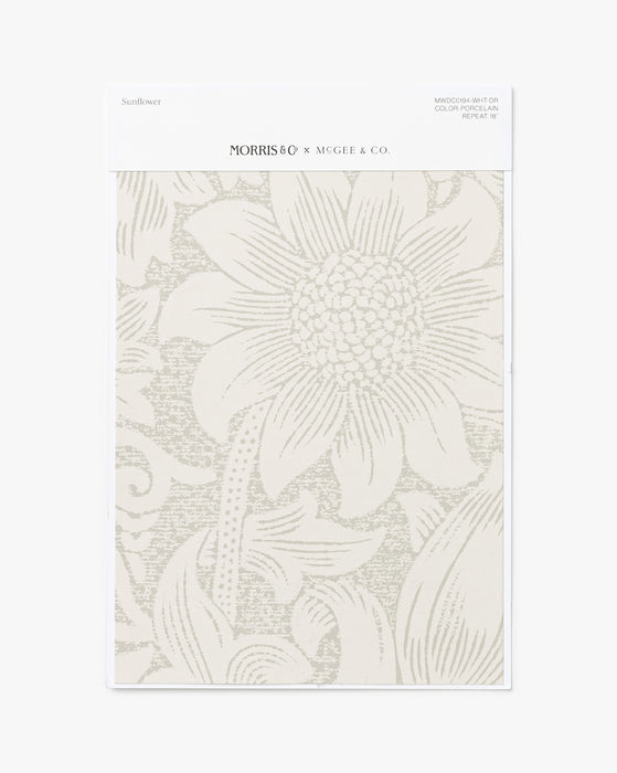 Morris & Co. x McGee & Co. Sunflower Porcelain Wallpaper Swatch