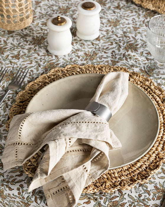 Round Linen Placemats Special Event Dinner Place Mats Natural