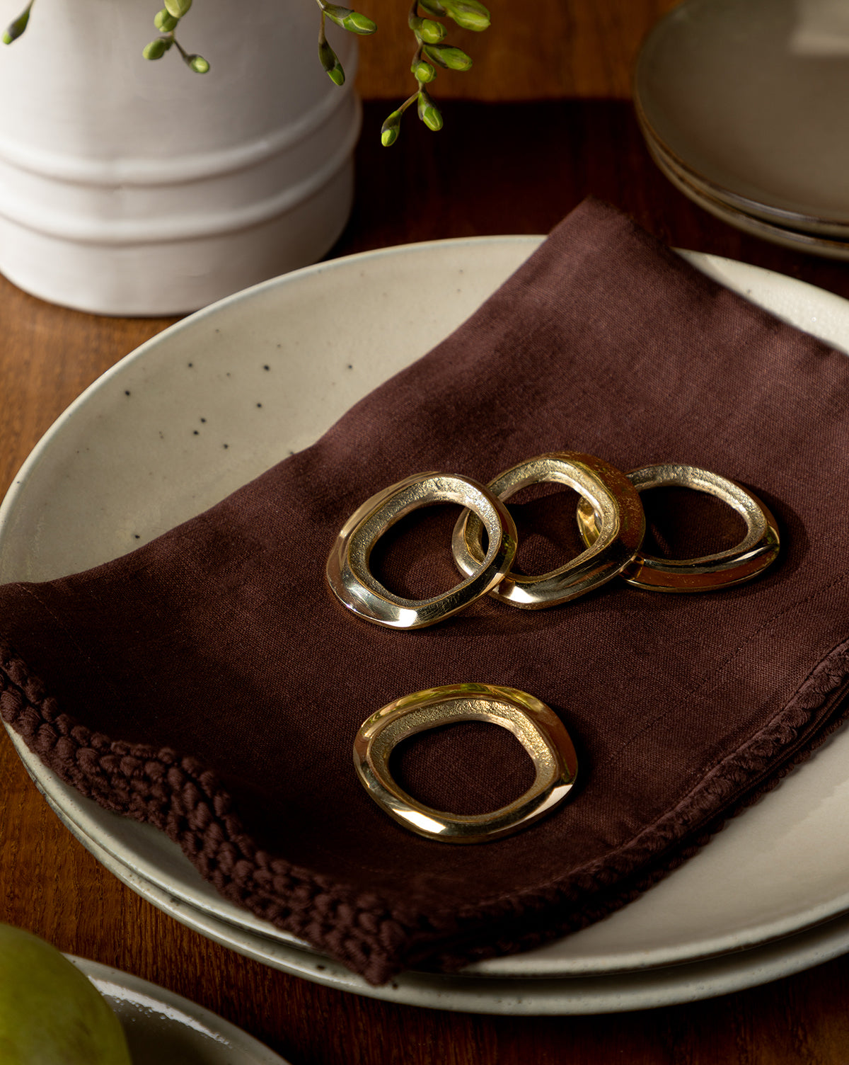 Vintage brass napkin rings hotsell