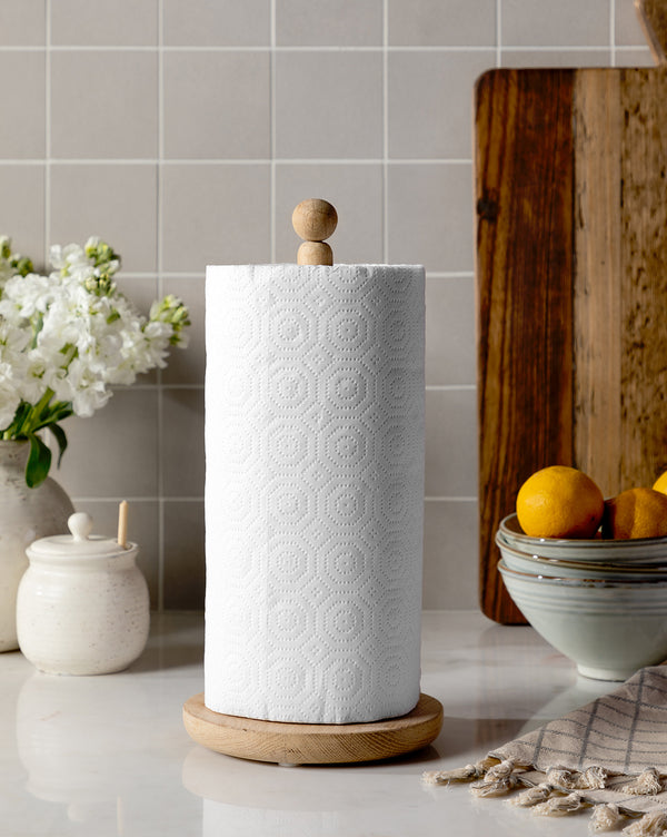 Oak Paper Towel Holder