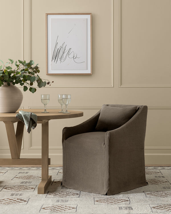 Olivier Slipcover Dining Arm Chair