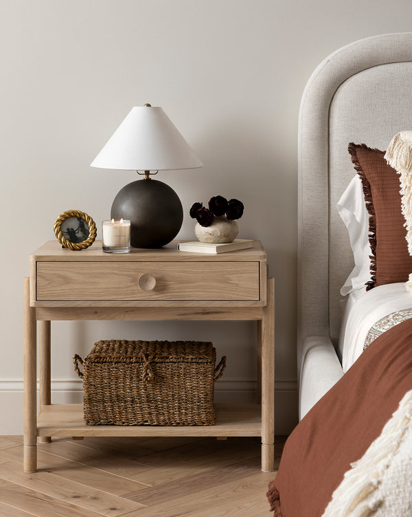 oak nightstand, modern nightstand, oak bedroom furniture, wood nightstand, modern bedroom nightstand 