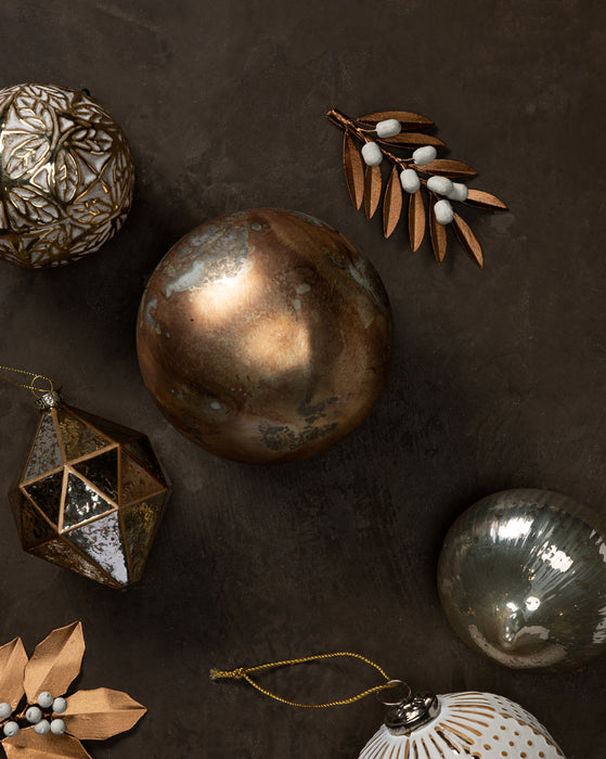 Bronze Leaf Clip Ornament (Set of 2)