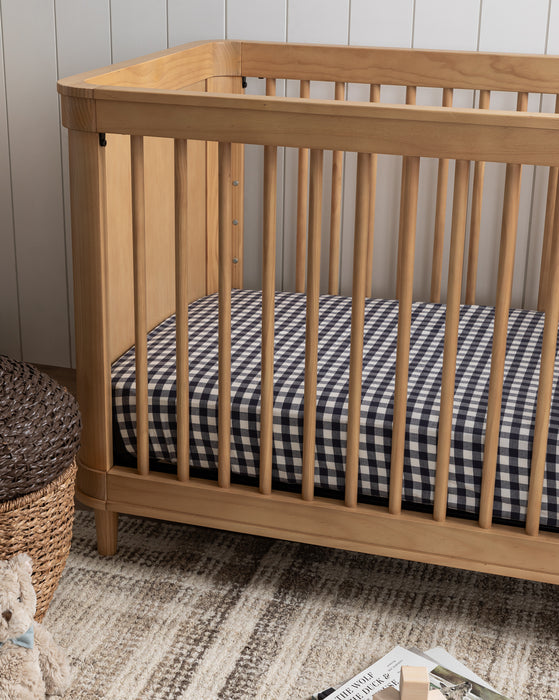 Wilbur Blue Gingham Crib Sheet