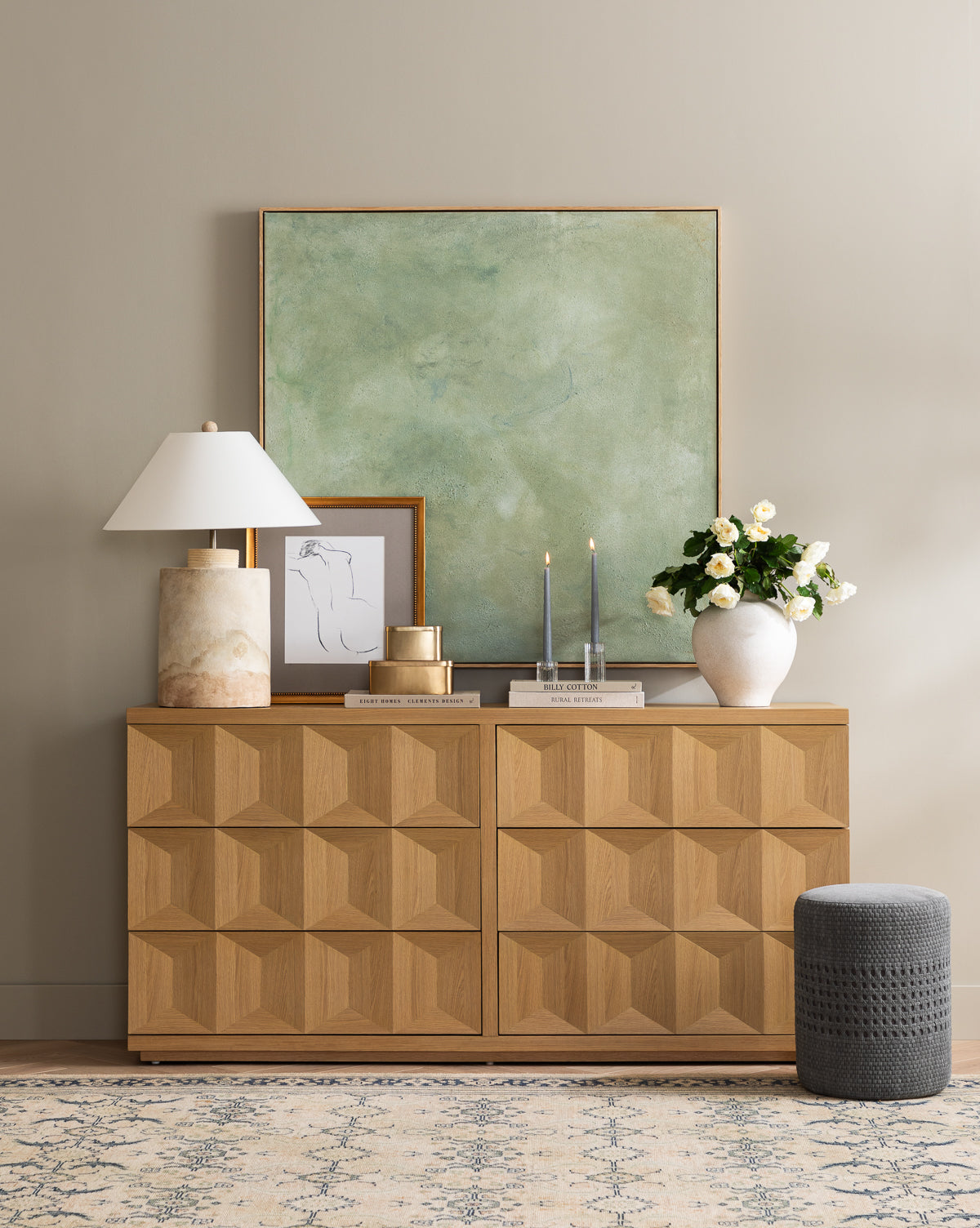 Longmont Suede Ottoman