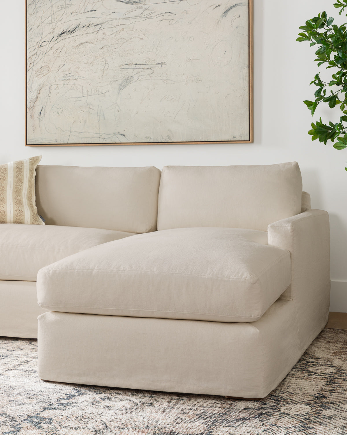 Macy Slipcover Chaise Sectional 101"