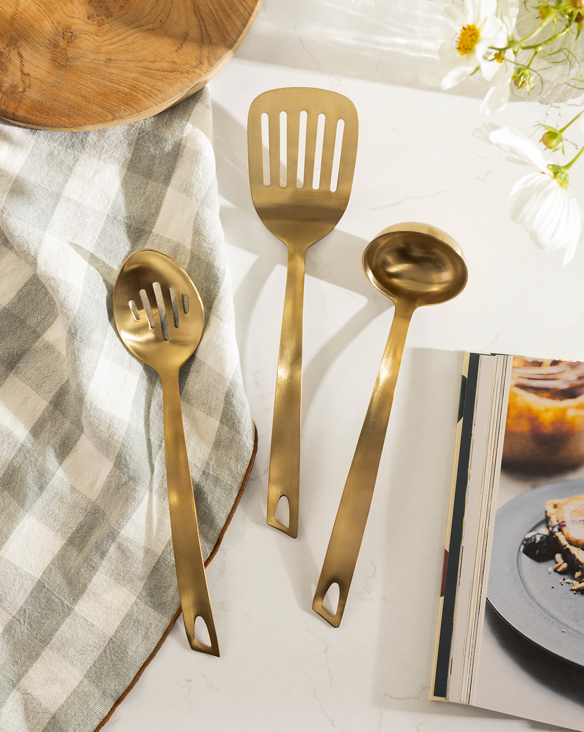 Matte Gold Slotted Spoon
