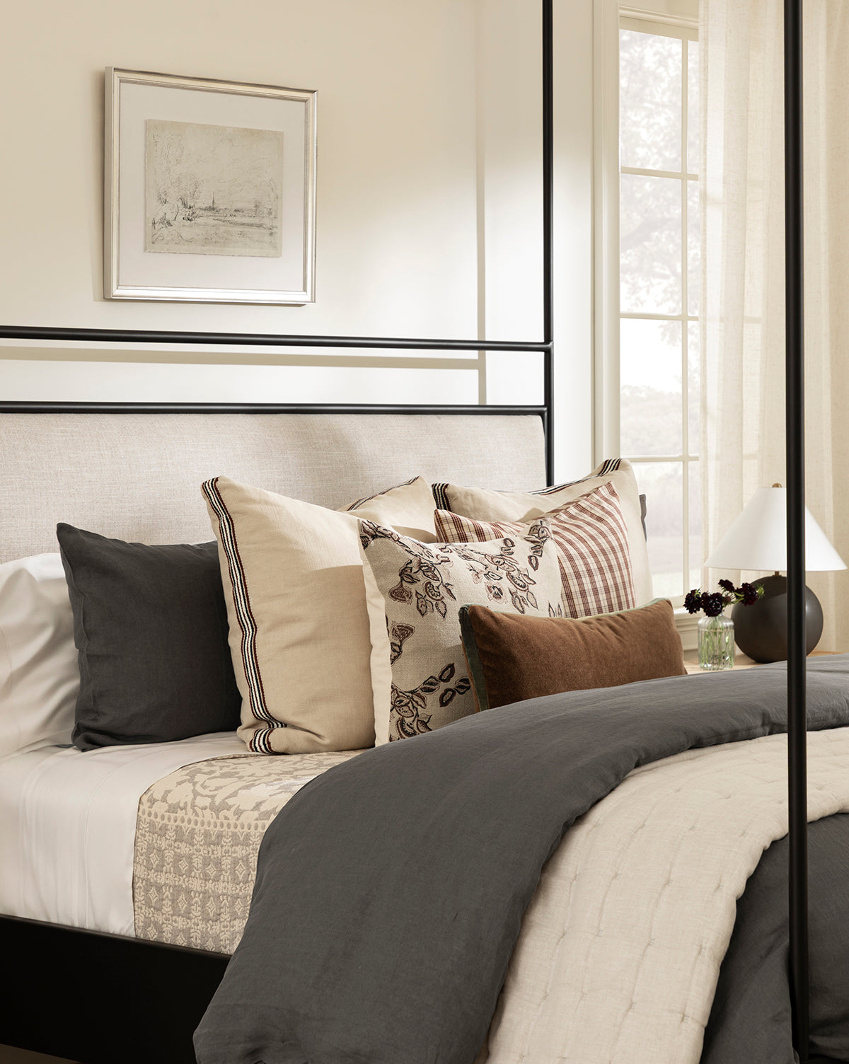Penelope Gray Linen Duvet Cover