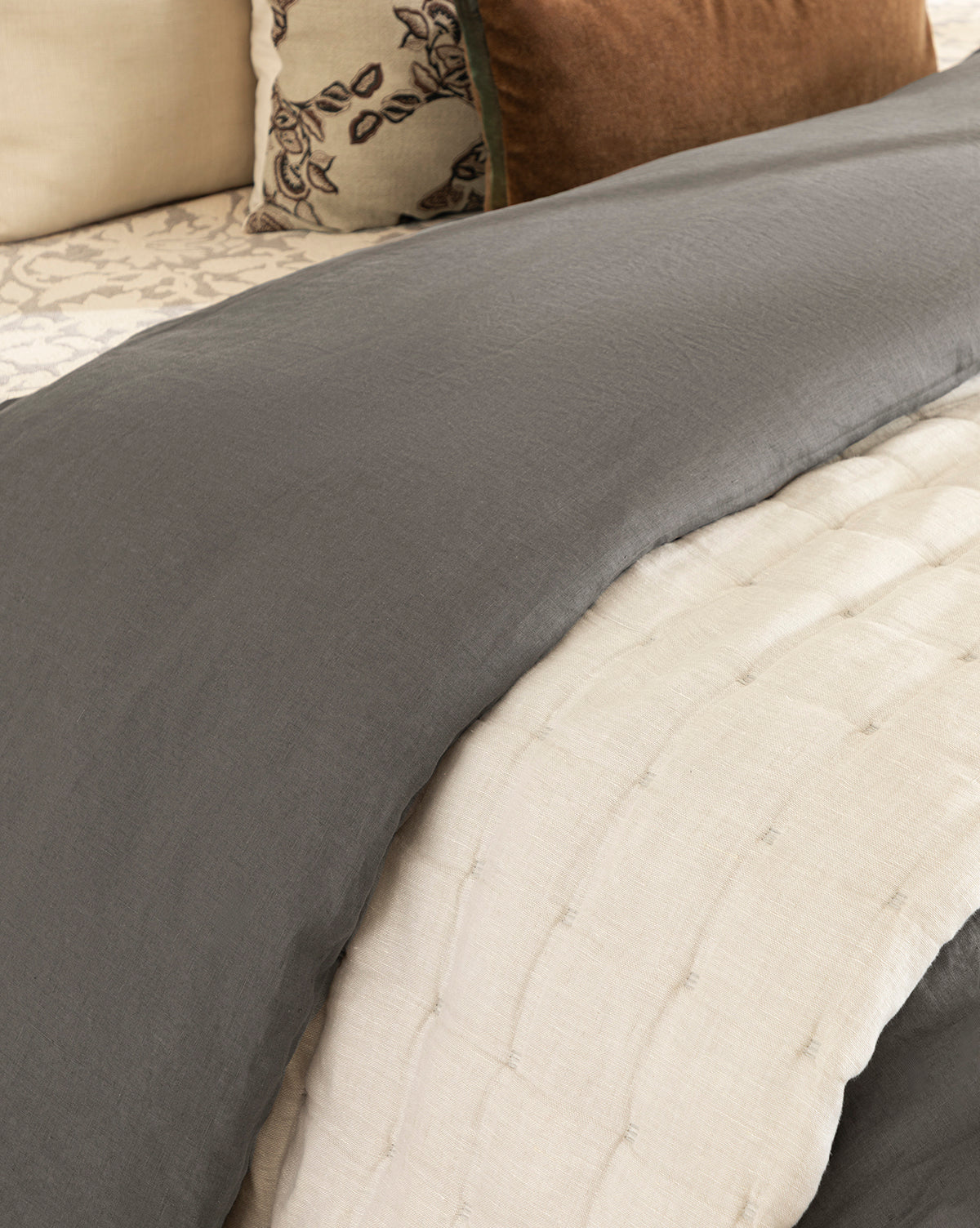 Penelope Gray Linen Duvet Cover