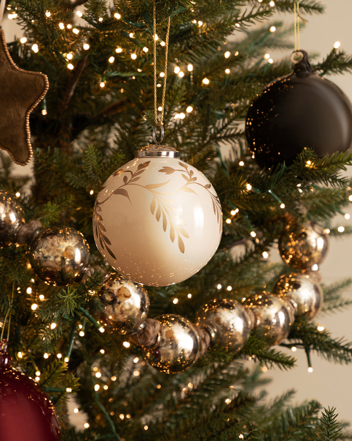 4" Hand-Painted Vine Glass Bauble