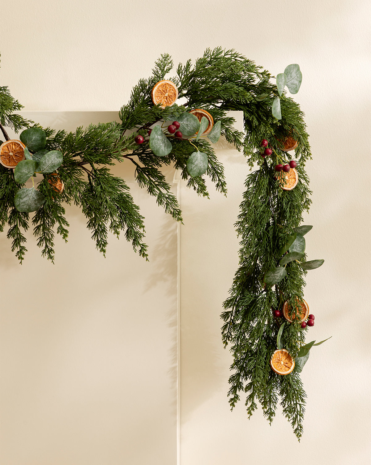 6' Orange & Eucalyptus Faux Garland