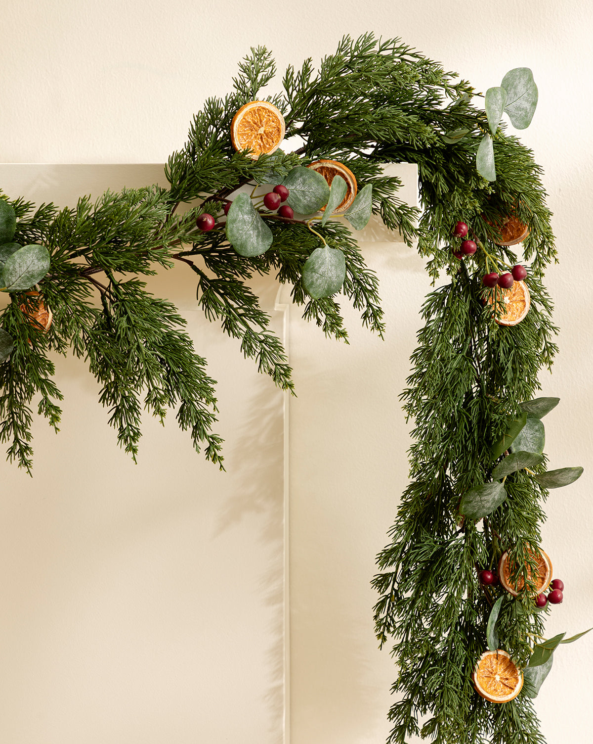 6' Orange & Eucalyptus Faux Garland