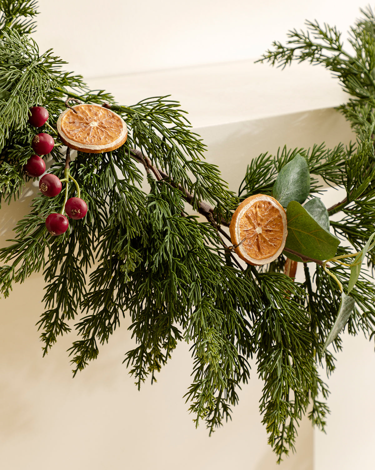 6' Orange & Eucalyptus Faux Garland