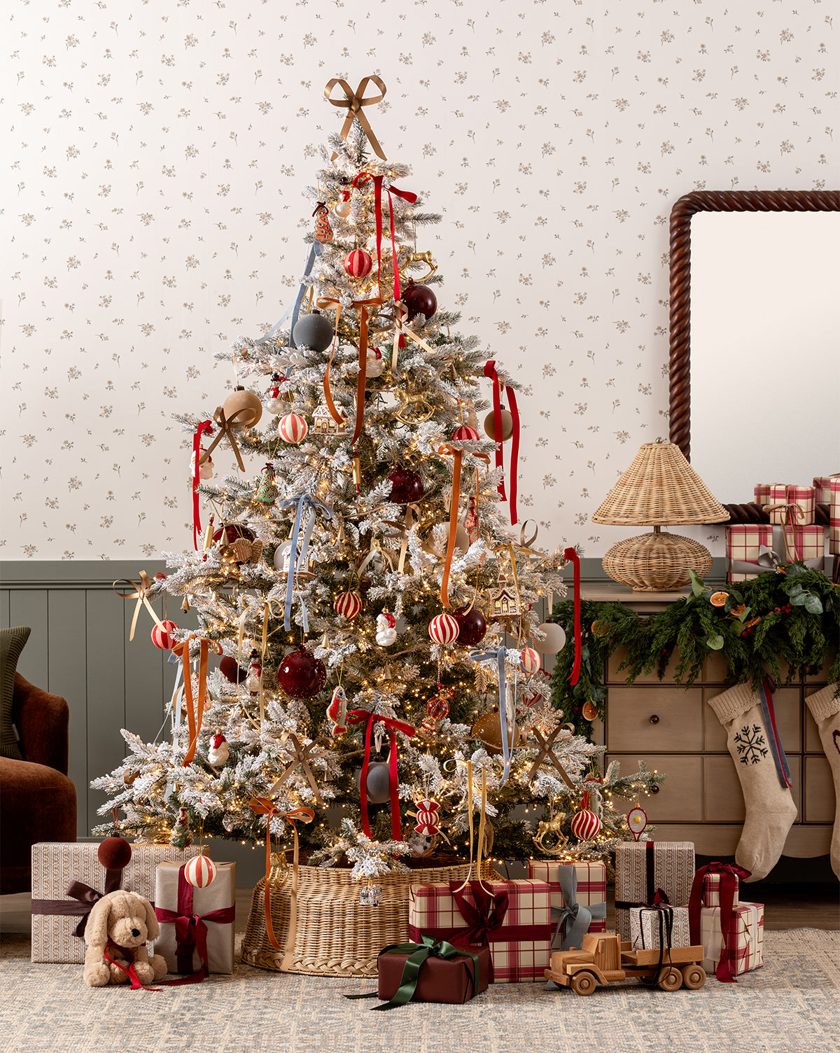 7' Snowy Grandis Fir Pre-Lit Faux Tree