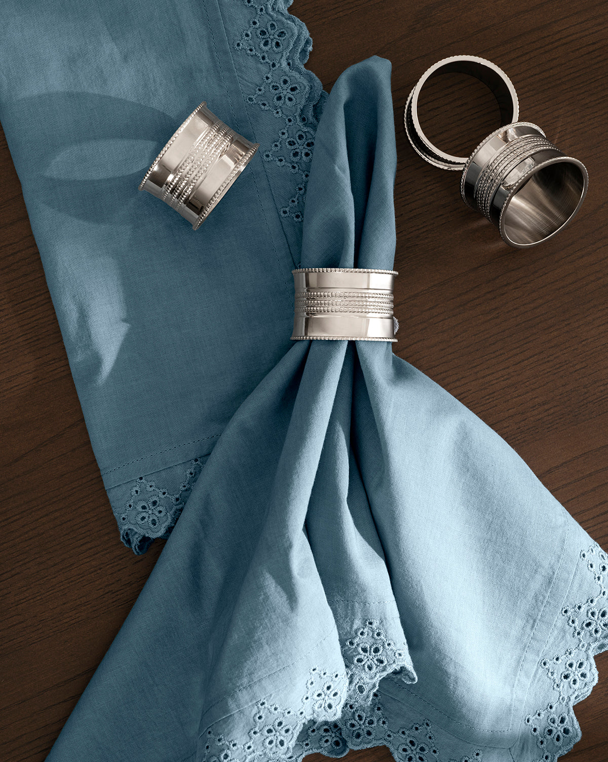 Dotted Brass Napkin Rings (Set of 4)