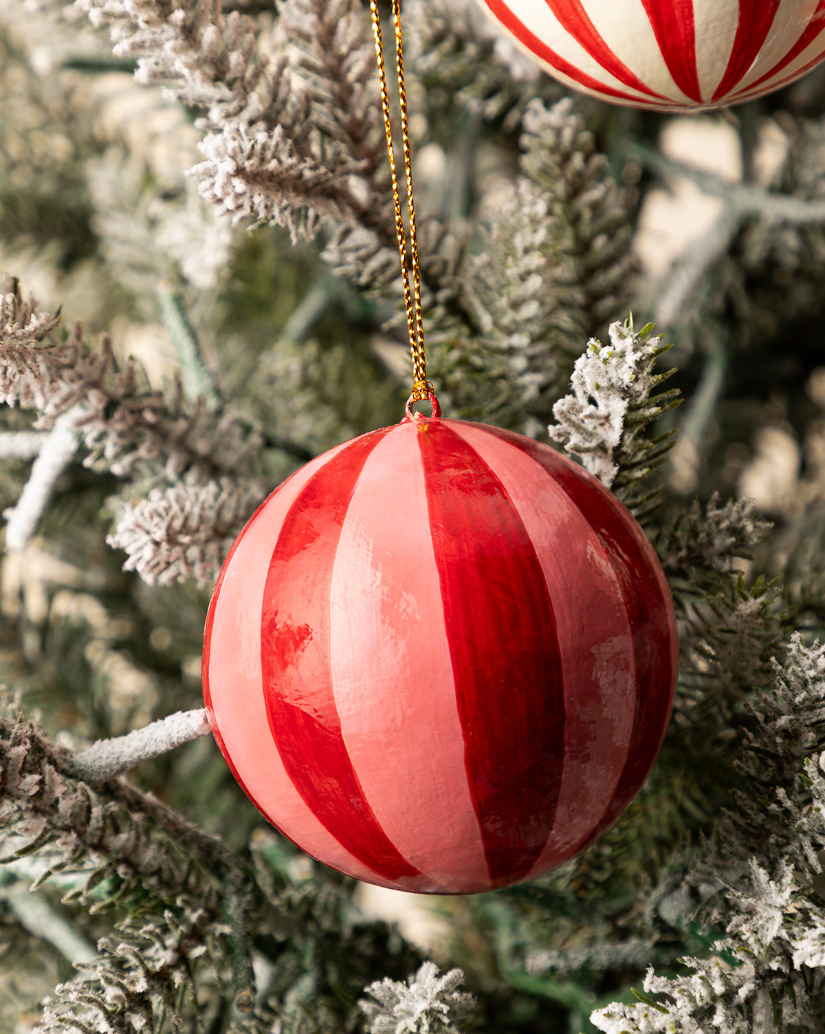 3" Hand-Painted Paper Mache Baubles with Tassel (Set of 3)