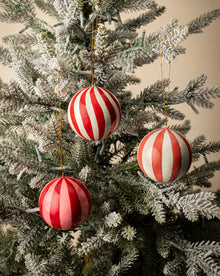3" Hand-Painted Paper Mache Baubles with Tassel (Set of 3)